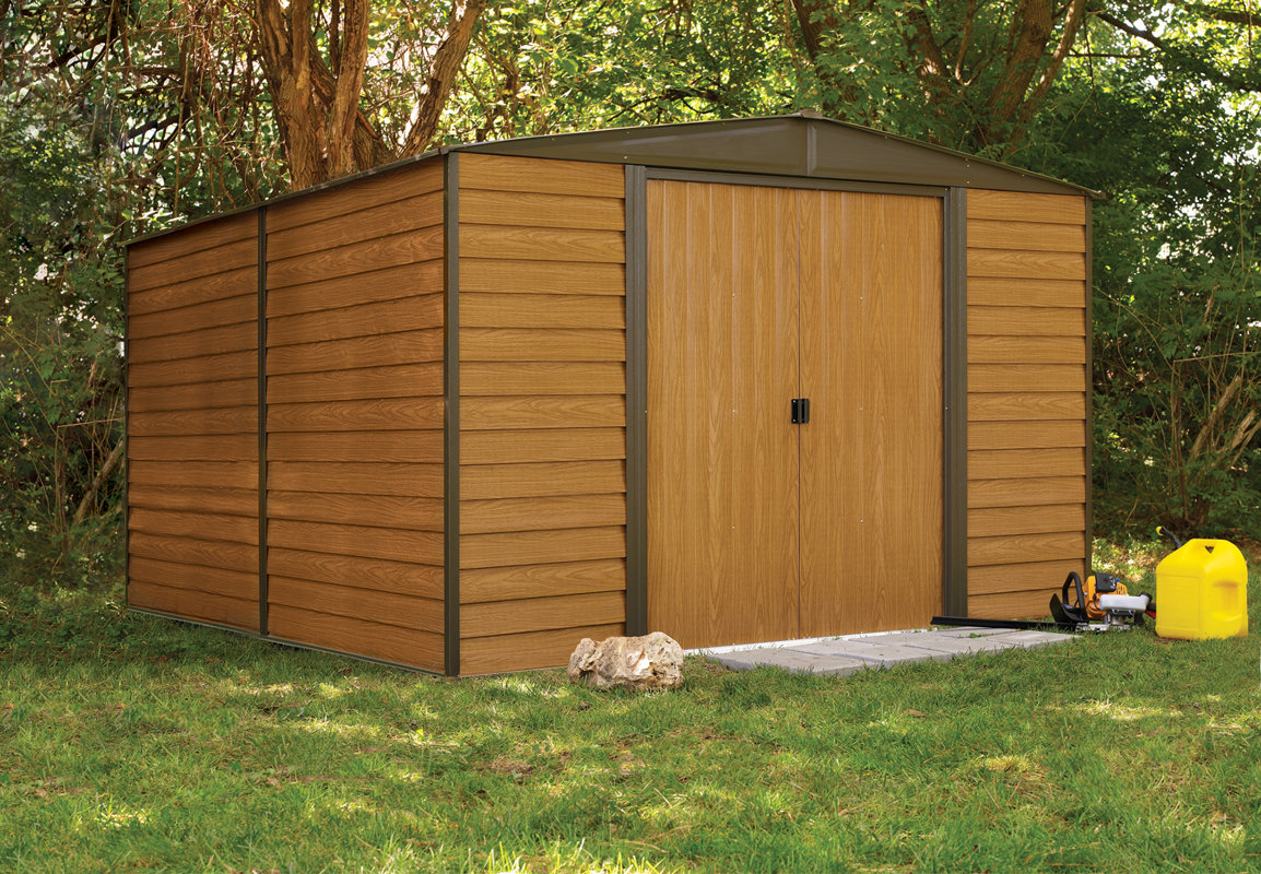rowlinson 10 ft. w x 12 ft. d metal storage shed & reviews